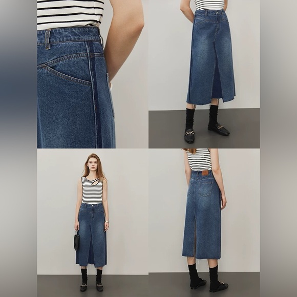 NWOT Denim Midi Skirt - Picture 3 of 7